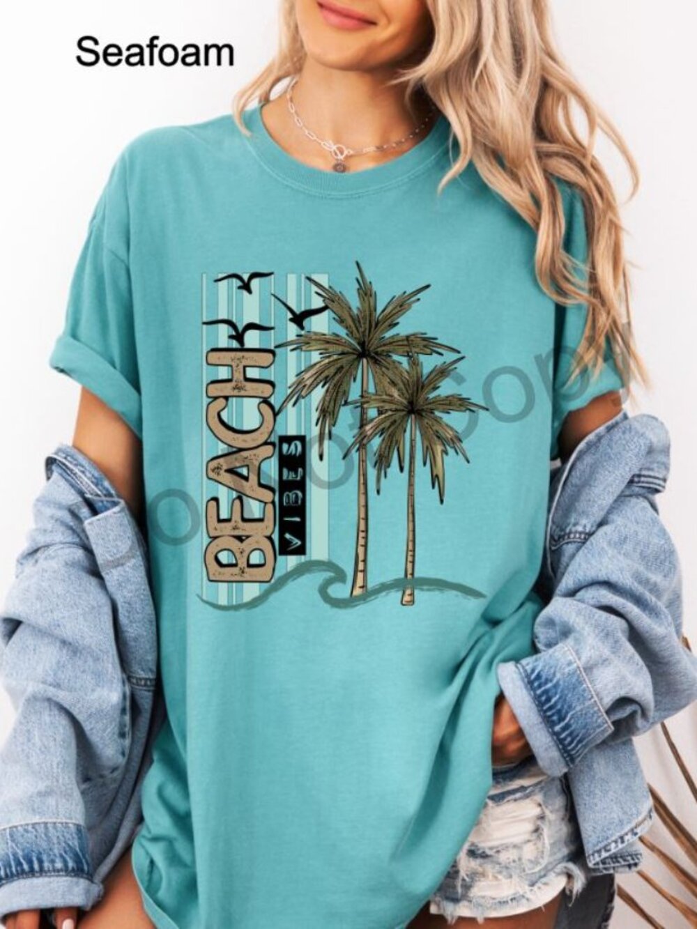 Comfort Colors Coastal Palm Tree Shirt, Tropical Summer Beach Graphic Tee, Vacat